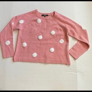 Outfitters Knitwear Girl Pink with White Embroidered Sweater Size S(Junior) NWOT